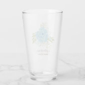Dusty Blue Rose NewlyWeds Wedding Geschenk Persona Glas (Rückseite)