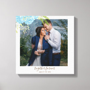 Dusty Blue Rose NewlyWeds Wedding Geschenk Persona Leinwanddruck