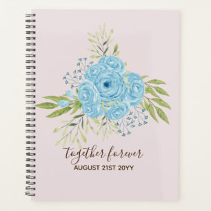 Dusty Blue Rose NewlyWeds Wedding Geschenk Persona Planer