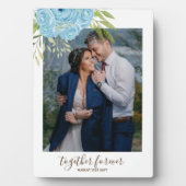 Dusty Blue Rose NewlyWeds Wedding Gift Personal P Fotoplatte (Vorderseite)