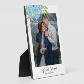 Dusty Blue Rose NewlyWeds Wedding Gift Personal P Fotoplatte (Seite)