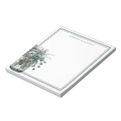 Dusty Blue Rose Personalisiert Watercolor Mason Ja Notizblock (Rotiert)