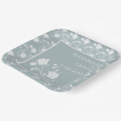 Dusty Blue Rose Polterabend Paper Teller (Gewinkelt)