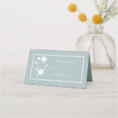 Dusty Blue Rose Reception Place Card Platzkarte (Vorderseite)