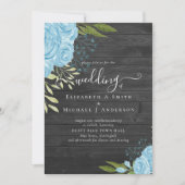 Dusty Blue Rose Rustic Wood Wedding Budget (Vorderseite)