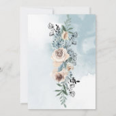 Dusty Blue Rose Rustikales Land Quinceañera Einladung (Rückseite)