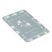 Dusty Blue Rose speichert das Datumsfenster Magnet (Rechte Seite)