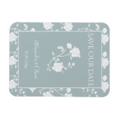 Dusty Blue Rose speichert das Datumsfenster Magnet (Horizontal)