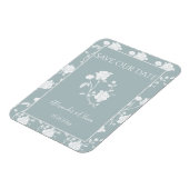 Dusty Blue Rose speichert das Datumsfenster Magnet (Linke Seite)