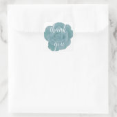 Dusty Blue Rose Vielen Dank Floral Wedding Message Quadratischer Aufkleber (Tasche)