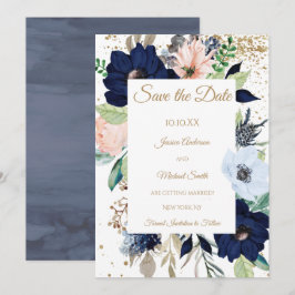 Dusty Blue Rose Wasserfarben Floral Einladung