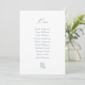 Dusty Blue Rose Wedding Chart Card Card Einladung (Stehend Vorderseite)