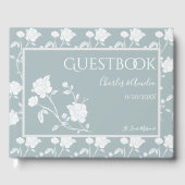 Dusty Blue Rose Wedding Guest Book Gästebuch (Vorderseite)