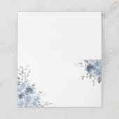 Dusty Blue Rose Wedding Platzkarte (Außenseite Aufgefaltet)