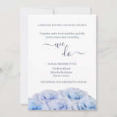 Dusty Blue Rose Weiße Flora Elegant machen wir Hoc Einladung (Vorderseite)