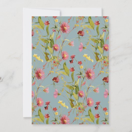 Dusty Blue | Roter Wein jedes Alter Erwachsene Geb Einladung (Rückseite)