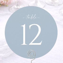 Dusty Blue Round Wedding Table Number Einladung