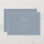 Dusty Blue RSVP CArd (Vorne/Hinten)