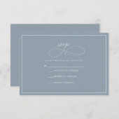 Dusty Blue RSVP CArd (Vorne/Hinten)