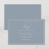 Dusty Blue RSVP CArd Karte (Vorne/Hinten)