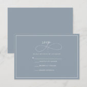 Dusty Blue RSVP CArd Karte (Vorne/Hinten)