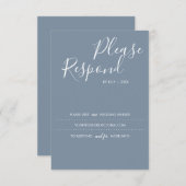 Dusty Blue RSVP Card, Wedding Website (Vorne/Hinten)