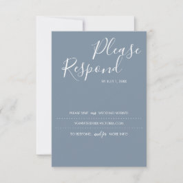 Dusty Blue RSVP Card, Wedding Website Karte