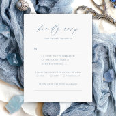 Dusty Blue RSVP Minimalist Wedding Card
