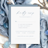 Dusty Blue RSVP Minimalist Wedding Card Karte