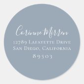 Dusty Blue Rücksendeadresse Sticker (Vorderseite)