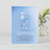 Dusty Blue Rustic Beach Hochzeitseinladungen Einladung (Stehend Vorderseite)