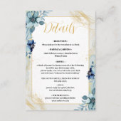 Dusty Blue Rustic Floral Enclosure Card - Elegant Begleitkarte (Vorderseite)