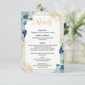 Dusty Blue Rustic Floral Enclosure Card - Elegant Begleitkarte (Stehend Vorderseite)