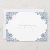 Dusty Blue Rustic Floral Lace Wedding Save The Date (Rückseite)