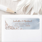 Dusty-blue rustic floral Rücksendeadresse (Insitu)