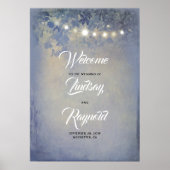 Dusty Blue Rustic Garden Wedding Willkommenszeiche Poster (Vorne)