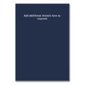 Dusty Blue Rustic Tischnummer Card (Rückseite)