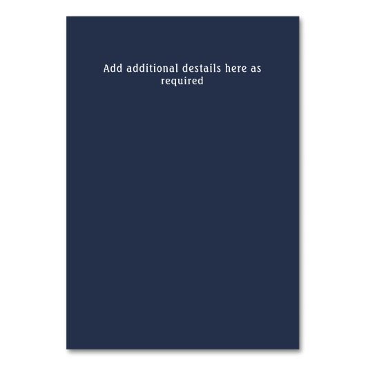 Dusty Blue Rustic Tischnummer Card (Rückseite)