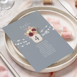 Dusty Blue Rustic Wedding Card