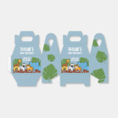 Dusty Blue Safari Animal First Birthday Party Geschenkschachtel (Ungefaltet)