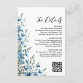 Dusty Blue & Sage Boho Wildflowers QR Code Details Begleitkarte (Vorderseite)