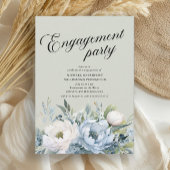 Dusty Blue Sage Green Engagement Party Einladung