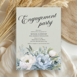 Dusty Blue Sage Green Engagement Party Einladung