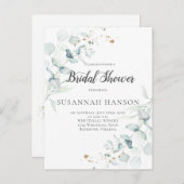 Dusty Blue Sage Green Eucalyptus Brautparty | Postkarte (Vorne/Hinten)