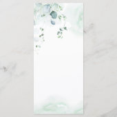 Dusty Blue Sage Green Eukalyptus Botanische Hochze Menükarte (Rückseite)