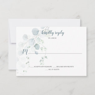 Dusty Blue & Sage Green Eukalyptus Botanische UAWG RSVP Karte