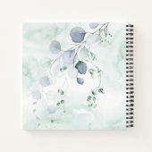 Dusty Blue Sage Green Eukalyptus Botanischer Gast Notizblock (Rückseite)