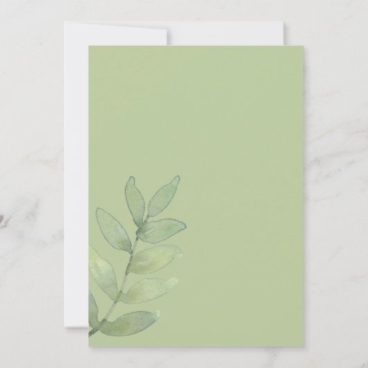 Dusty Blue Sage Green Monogram Wedding Einladung (Rückseite)