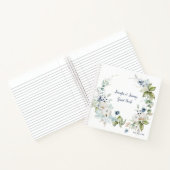 Dusty Blue Sage Green Winter Floral Gästebuch Notizblock (Innenseite)