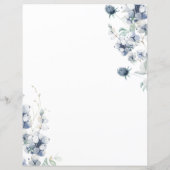 Dusty Blue Sage Green Winter Floral Wedding Menu (Rückseite)